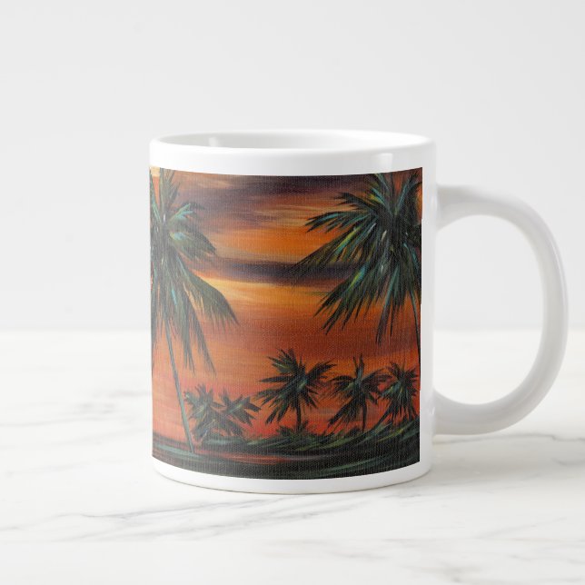 Taza De Café Gigante Impresionante atardecer tropical (Derecha)
