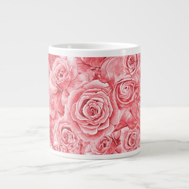 Taza De Café Gigante impresionante Rosa Jumbo Mug 20 Oz (Frente)