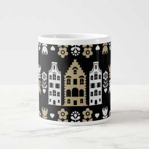 Taza De Café Gigante Imprimir arte folclórico holandés tradicional