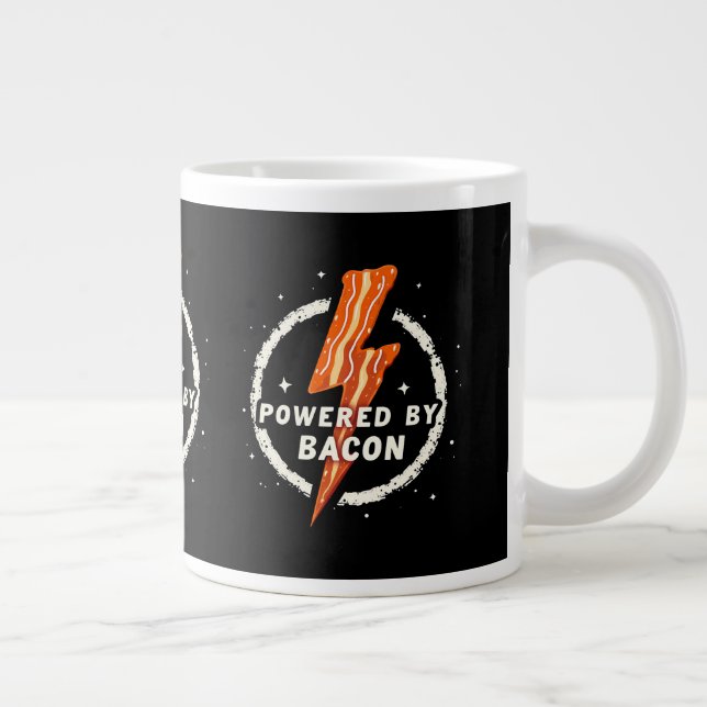 Taza De Café Gigante Impulsado por Bacon Funny Retro Foodie Estético (Derecha)