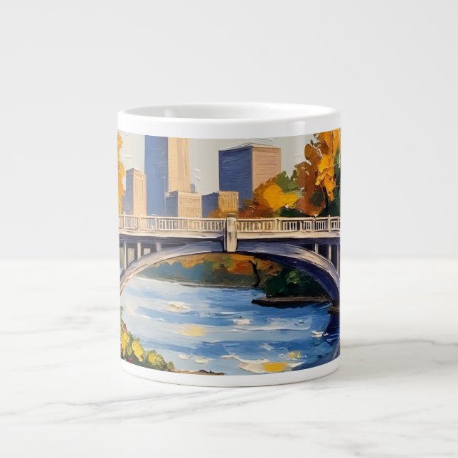 Taza De Café Gigante Indianapolis White Bridge Over the White River  (Frente)