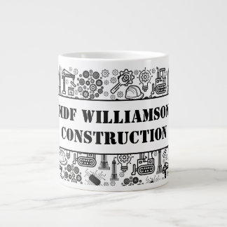 Taza De Café Gigante Ingeniero arquitectónico negro y blanco