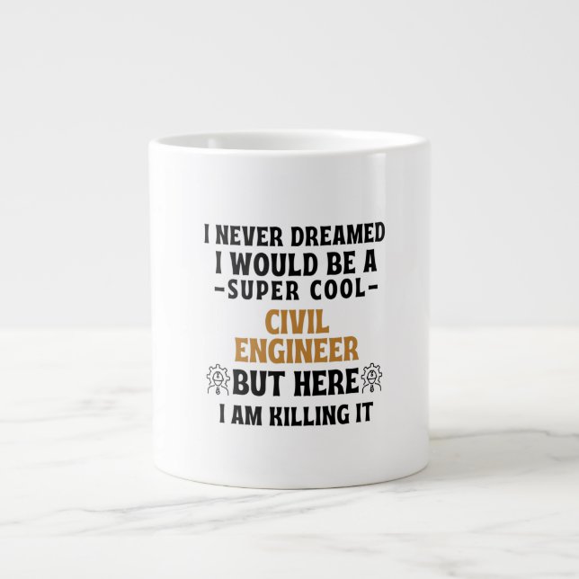 TAZA DE CAFÉ GIGANTE INGENIERO CIVIL (Frente)