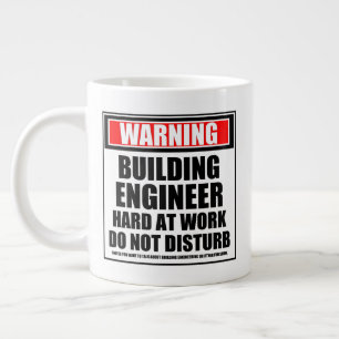Taza De Café Gigante Ingeniero De Construcción De Aviso En Trabajo