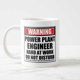 Taza De Café Gigante Ingeniero de plantas de energía de advertencia tra