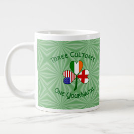 Taza De Café Gigante Inglaterra Irlanda Estados Unidos Bandera Shamrock