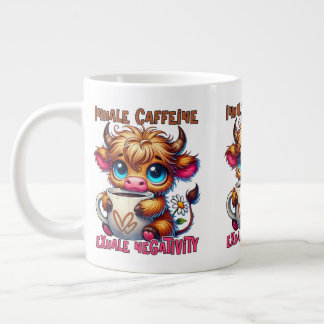 Taza De Café Gigante Inhala Cafeína Exhala Negatividad