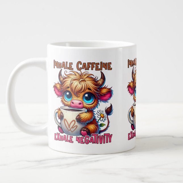 Taza De Café Gigante Inhale Caffeine Exhale Negativity  (Izquierda)