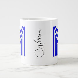 Taza De Café Gigante Inicial de Monograma Personalizado y Nombre | Jumb