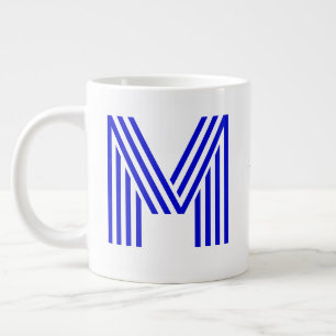 Taza De Café Gigante Inicial de Monograma Personalizado y Nombre Jumb