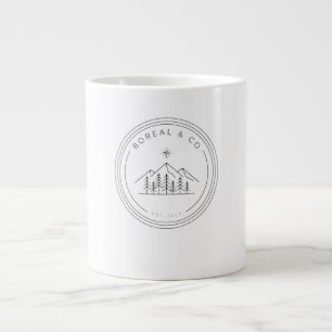 Taza De Café Gigante Insígnia Edición Alpina Montañas Pinos Brújula