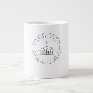 Taza De Café Gigante Insígnia Edición Alpina Montañas Pinos Brújula