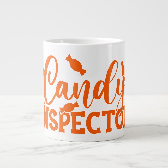 Taza De Café Gigante Inspector de velas de Halloween (Frente)