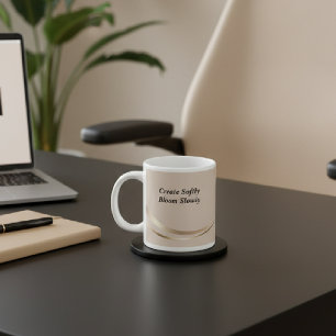 Taza De Café Gigante Inspiración Taupe Gold