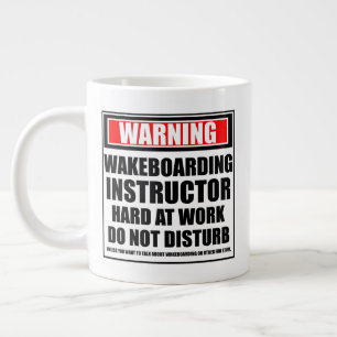 Taza De Café Gigante Instructor de Wakeboarding De Aviso Duramente En T