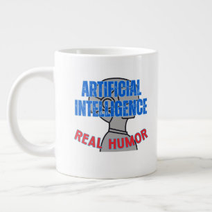 Taza De Café Gigante Inteligencia artificial, humor real.w White BG