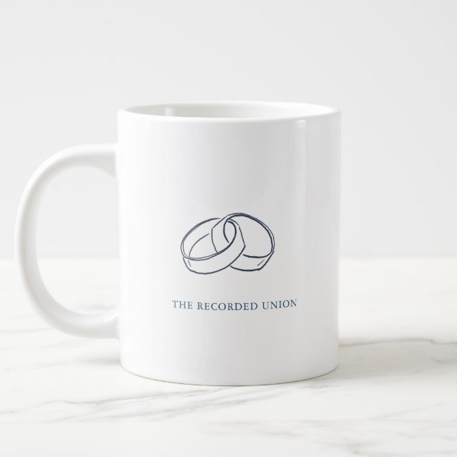 Taza De Café Gigante Interlocking Rings- Minimalist Union Mug Gift (Izquierda)