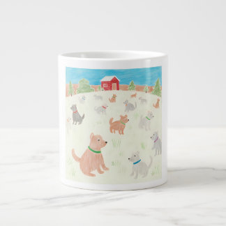 Taza De Café Gigante Invierno en la granja de perros