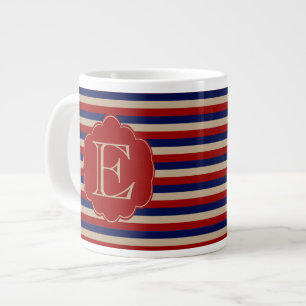 Taza De Café Gigante Invierno rústico del país con monograma