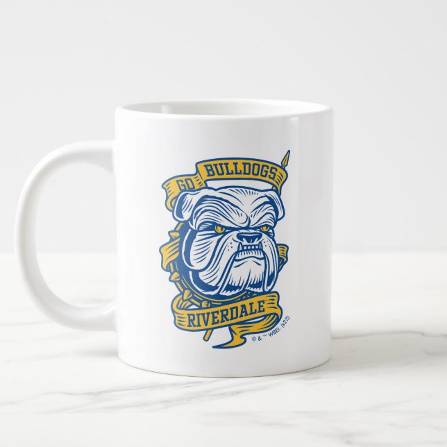 Taza De Café Gigante Ir Bulldoges - Banner de la mascota Riverdale (Izquierda)