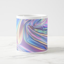 Taza De Café Gigante Iridescent Shiny Metallic Fabric, Teal Gold Purple