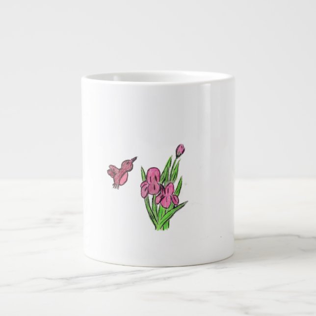 Taza De Café Gigante Iris rosa (Frente)