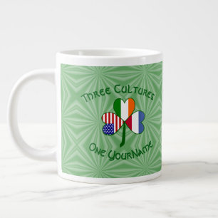 Taza De Café Gigante Irlanda del Norte Banderas de EE.UU. Shamrock pers
