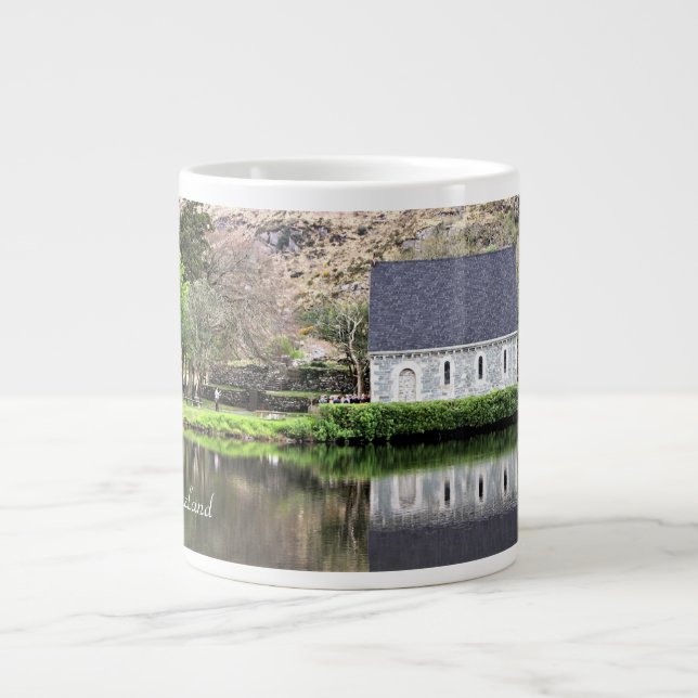 Taza De Café Gigante Irlanda, Iglesia, Muro de Piedra, Lago, Fotografía (Frente)