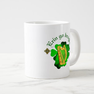 Taza De Café Gigante Irlanda para siempre/Erin ir bragh/ harp