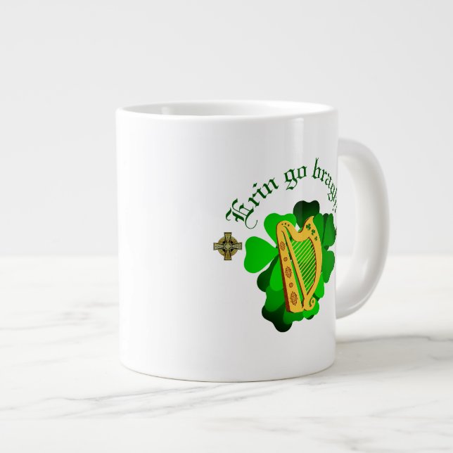 Taza De Café Gigante Irlanda para siempre/Erin ir bragh/ harp (Derecha)