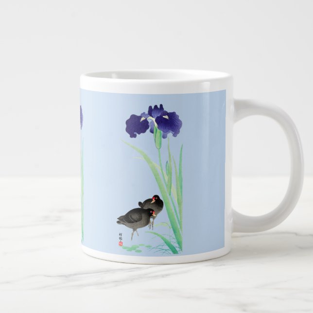 Taza De Café Gigante Irlandeses azules y morinas por Ohara Koson (Derecha)
