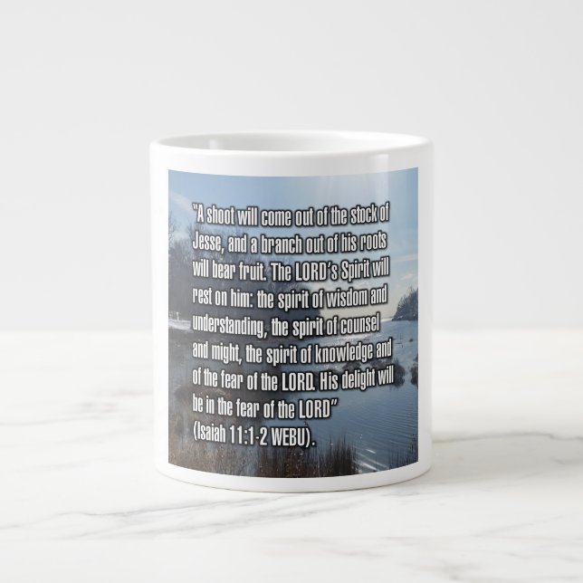 Taza De Café Gigante Isaiah 11:1-2 WEBU Mug (Frente)