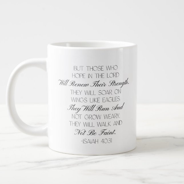 Taza De Café Gigante Isaiah 40:31 Hope Bible Verse Mug  (Izquierda)