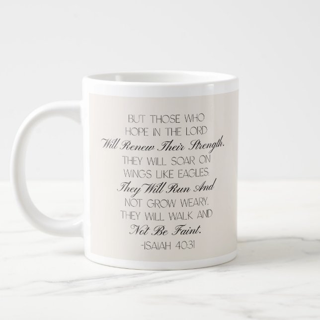Taza De Café Gigante Isaiah 40:31 Hope Bible Verse Mug  (Izquierda)