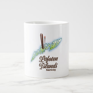 Taza De Café Gigante Islas Lofoten, poster de esquí de Noruega.