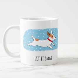 Taza De Café Gigante Jack Russell Terrier Deja que Nieva al Personaliza