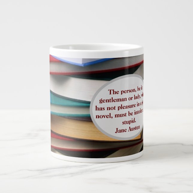 Taza De Café Gigante Jane Austen pleasure of novel (Frente)