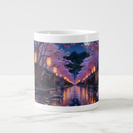 Taza De Café Gigante Japanese Cherry Blossom Sakura Mug - Night