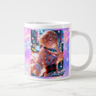 Taza De Café Gigante Japanese Cyberpunk Anime Girl Poster | Neon City