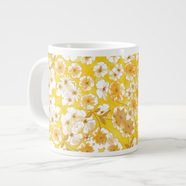 Taza De Café Gigante Jardín Botánico Mazipoodles - Amarillo mariposo (Izquierda)