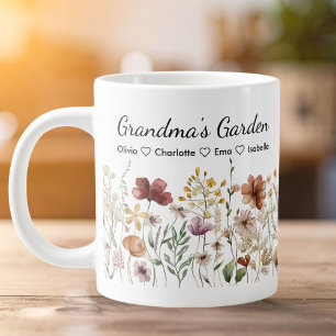 Taza De Café Gigante Jardín de Flores Silvestres Personalizado de la Ab