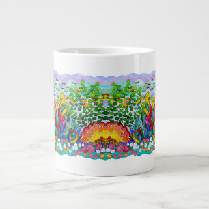 Taza De Café Gigante Jardín de los pescados reflejado