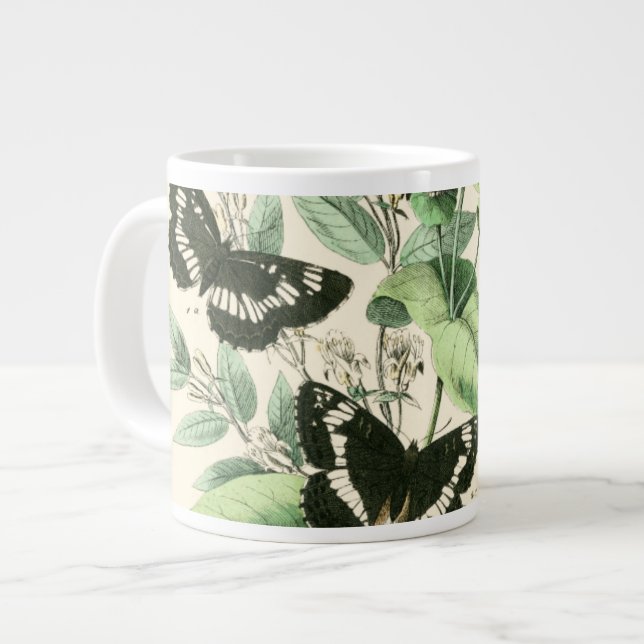 Taza De Café Gigante Jardín de mariposas y flores (Izquierda)