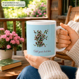 Taza De Café Gigante Jardín Floral de Rhododendron Personalizado