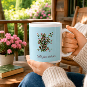 Taza De Café Gigante Jardín Floral de Rhododendron Personalizado