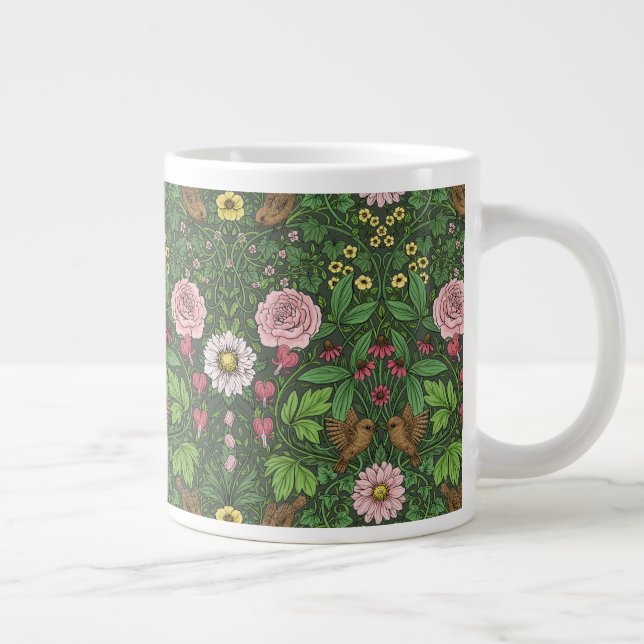 Taza De Café Gigante Jardín salvaje en verde (Derecha)