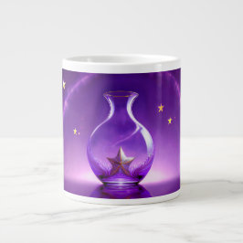 Taza De Café Gigante Jarrón Púrpura Transparente Con Estrella Todo Bajo