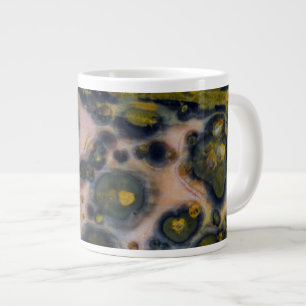 Taza De Café Gigante Jasper de Océano con manchas amarillas