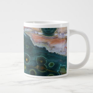 Taza De Café Gigante Jasper Oceánico de Manchas Verdes