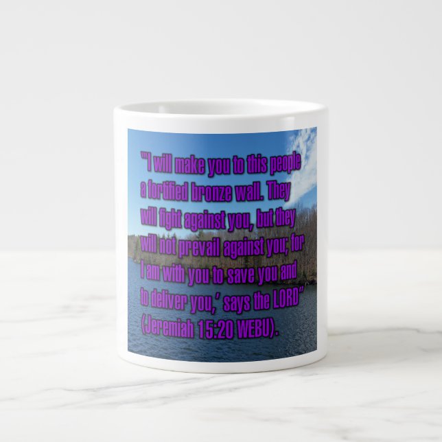 Taza De Café Gigante Jeremiah 15:20 WEBU Mug (Frente)
